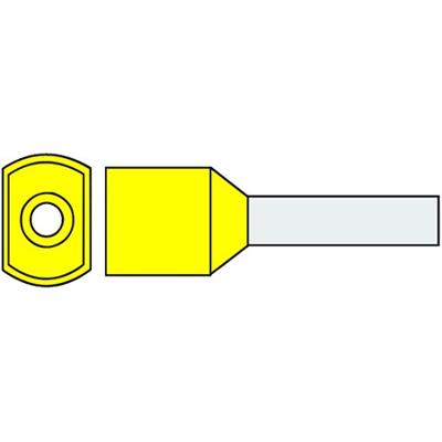 Geïsoleerde TwinAdereindhuls 1qmm Geel penlengte = 10mm