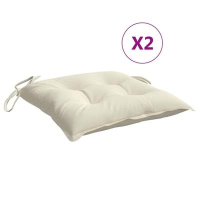 VidaXL Stoelkussens 2 st 50x50x7 cm oxford stof crèmewit VidaXL Stoelkussens 2 st 50x50x7 cm oxford stof crèmewit
