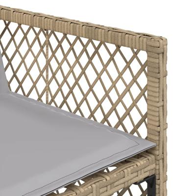 5-delige Tuinset met kussens poly rattan beige