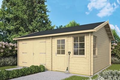 Tuindeco Moa garage 598x500 cm 44 mm vuren blank- Zadeldak- Onbehandeld vurenhout- Tuindeco Tuindeco Moa garage 598x500 cm 44 mm vuren blank- Zadeldak- Onbehandeld vurenhout- Tuindeco