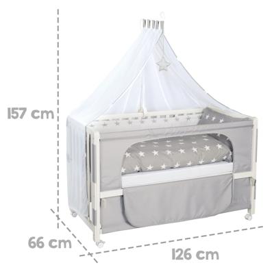 roba Babybed Room Bed 60 x 120 cm (Little stars, Wit)