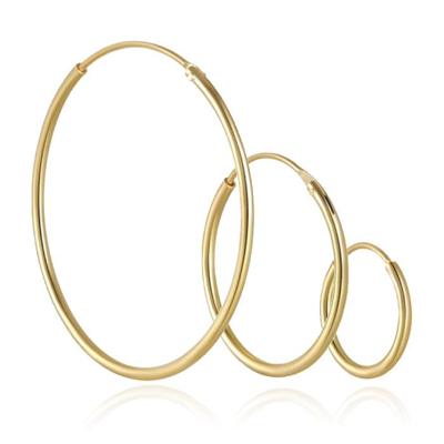 Elenza drie Goudkleurige Hoepel Oorbellen - 12mm, 20mm, 30mm