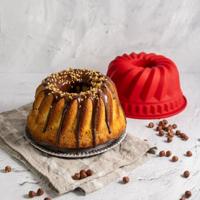 Silicone kougelhopf mold and cake mold - DR oeTKER - Flexxibel Love - Red - thumbnail