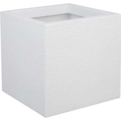 PLASTIC EDA Graphit Up vierkante bloembak - 21 L - 29,5 x 29,5 x 29,5 cm - witte ceruse PLASTIC EDA Graphit Up vierkante bloembak - 21 L - 29,5 x 29,5 x 29,5 cm - witte ceruse