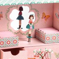 Bloem muziekdoos - DJECO roze, bedrukt - thumbnail