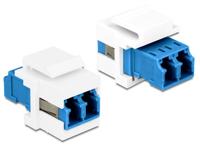 Delock 86357 Keystone Module LC Duplex female naar LC Duplex female blauw/wit - thumbnail