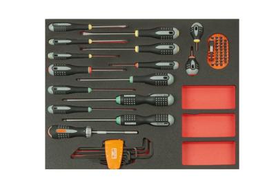 Bahco Foaminlay Fit&Go 3/3 met schroevendraaiers | inbussleutels en bits - 60-delig - FF1A1008