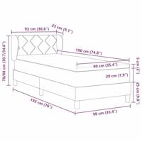 Boxspringbed met matras met matras Blauw 90 x 190 cm Stof - thumbnail