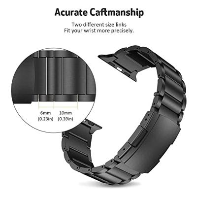 Titanium schakelband - Zwart - Geschikt voor Apple watch 44mm / 45mm / 46mm / 49mm