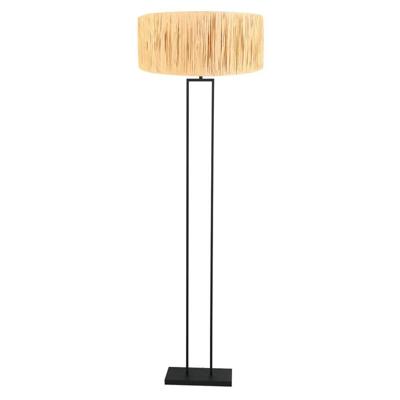 Steinhauer Vloerlamp 160cmStang zwart met strokleurige kap - 3846ZW