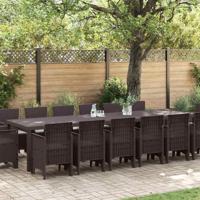 15-delige tuinset met kussens Bruin Poly Riet - thumbnail