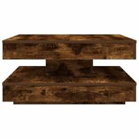 Salontafel 360 graden draaibaar 70x70x34,5 cm gerookt eiken - thumbnail