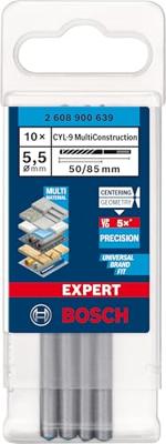Bosch Accessories EXPERT CYL-9 MultiConstruction 2608900639 Multifunctionele boor 10-delig 5.5 mm Gezamenlijke lengte 85 mm Cilinderschacht 10 stuk(s) - thumbnail