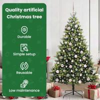 Kunstkerstboom met scharnier 300 LEDs Groen 180 cm PVC en PE - thumbnail