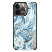 iPhone 13 Pro glazen hardcase - Marble sea - thumbnail