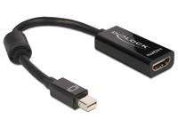 Delock 65099 Mini-displayport / HDMI Adapter [1x Mini-DisplayPort stekker - 1x HDMI-bus] Zwart 12 cm - thumbnail