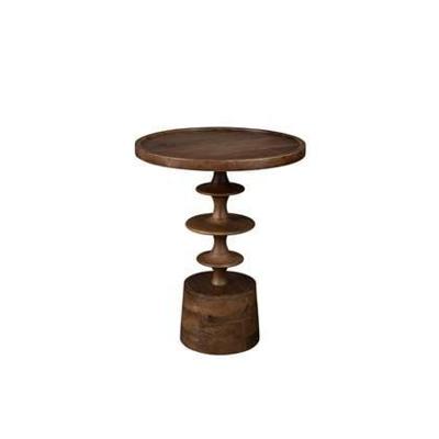 Dutchbone Ronde Bijzettafel 'Cath' Mangohout, 46cm, kleur Walnoot