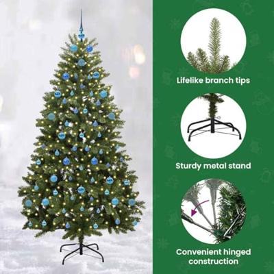 VidaXL Kunstkerstboom met 300 led groen 210 cm pvc en metaal