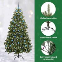 VidaXL Kunstkerstboom met 300 led groen 210 cm pvc en metaal - thumbnail