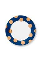 Pip Studio Set/2 Ontbijtborden Dot Delight Navy/Goud 21cm - thumbnail