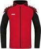 JAKO 6822K Jas Met Kap Performance Kids - Rood/Zwart - 140