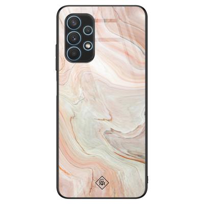 Samsung Galaxy A32 5G glazen hardcase - Marmer waves Samsung Galaxy A32 5G glazen hardcase - Marmer waves