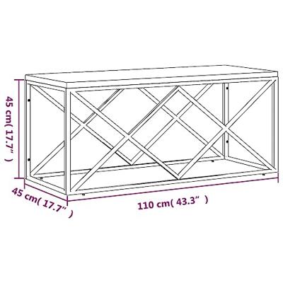 Salontafel roestvrij staal en massief hergebruikt hout - thumbnail