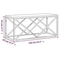 Salontafel roestvrij staal en massief hergebruikt hout - thumbnail