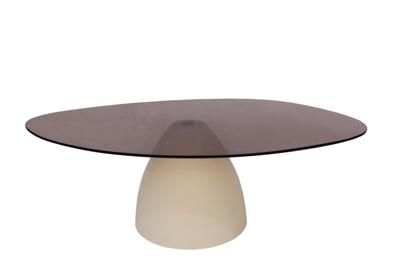 Sohome Organische Salontafel 'Jacky' Glas en betonlook, 110 x 65cm Sohome Organische Salontafel 'Jacky' Glas en betonlook, 110 x 65cm