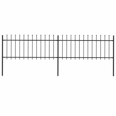 VidaXL Tuinhek met speerpunt staal 359x80 cm zwart