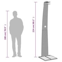 Buitendouche 55x60x224 cm poly rattan en acaciahout zwart - thumbnail