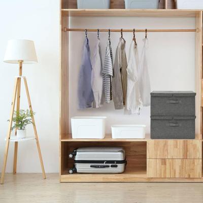 VidaXL Opbergboxen 2 st 50x30x25 cm stof antracietkleurig