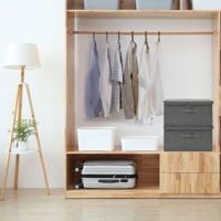 VidaXL Opbergboxen 2 st 50x30x25 cm stof antracietkleurig - thumbnail