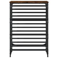 Schoenenrek 60x30x85 cm bewerkt hout gerookt eikenkleurig - thumbnail