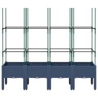 Plantenbak met latwerk 160x40x142,5 cm polypropeen grijs - thumbnail