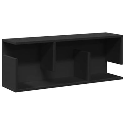 Wandkast 80x20x30 cm bewerkt hout zwart