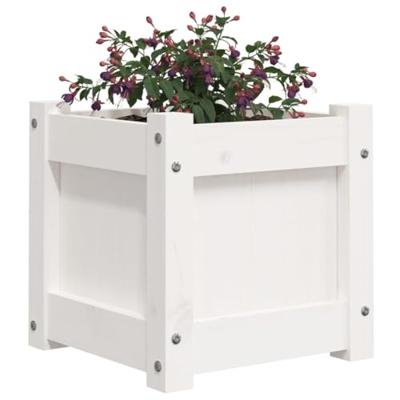 VidaXL Plantenbakken 2 st cm massief grenenhout wit