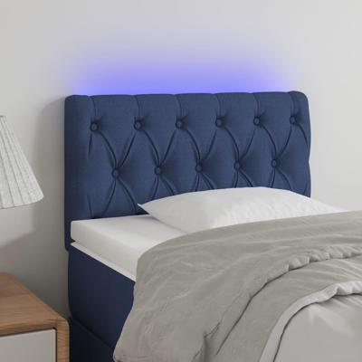 Hoofdbord LED 80x7x78/88 cm stof blauw