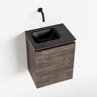MONDIAZ OLAN 40cm toiletmeubel dark brown. LEX wastafel urban links geen kraangat - thumbnail