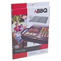Bbq grill plaat 2 delig rvs 46x30cm - thumbnail
