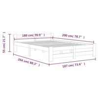 Bedframe massief grenenhout wit 180x200 cm - thumbnail