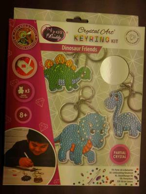 Brandunit Diamond painting - 3 dinosaurus sleutelhangers