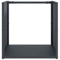 Brandhoutrek 40x40x40 cm koudgewalst staal antracietkleurig - thumbnail