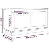 Tv-meubel 80x35x45 cm bewerkt hout bruineikenkleurig - thumbnail