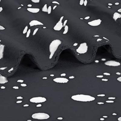 Nobleza Huisdierdeken - Fleece - Zwart met pootafdruk - Maat S - 75x75 cm