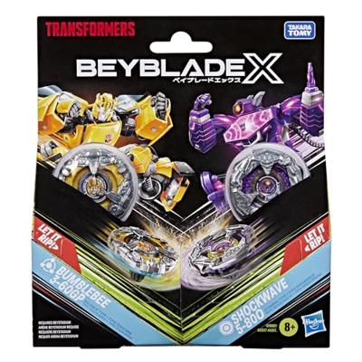 Beyblade X and Transformers Collab Bumblebee 3-60GP vs. Shockwave 5-80O
