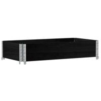 VidaXL Palletopzetrand 100x50 cm massief grenenhout zwart - thumbnail