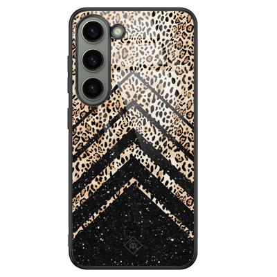 Samsung Galaxy S23 glazen hardcase - Chevron luipaard