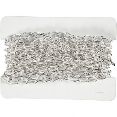 Creativ Company Jasseron, b: 6 mm, verzilverd, 5 m/ 1 stuk