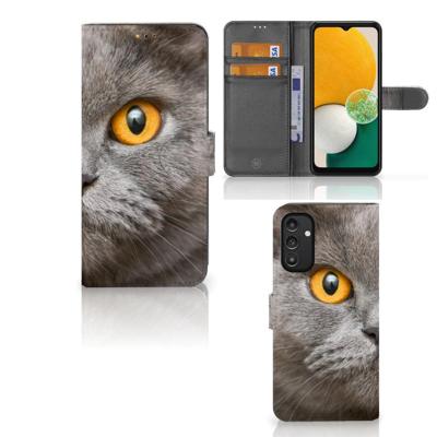 Telefoonhoesje | Met pasjeshouder | Samsung Galaxy A14 5G Britse Korthaar Telefoonhoesje | Met pasjeshouder | Samsung Galaxy A14 5G Britse Korthaar